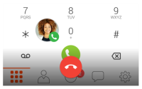 Drag the Call Head to the End Call icon in Bria