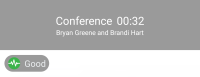 The call header displays that the call is a conference.
