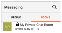 The chat room is in "Rooms".