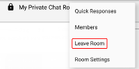 "Leave Room" is on the "More Options" menu.