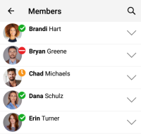 "Members" displays who is in the room and their status.