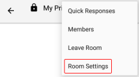 "Room Settings" is on the "More Options" menu.