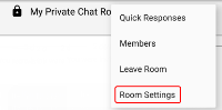 "Room Settings" is on the "More Options" menu.