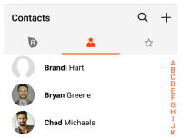 The contact with no avatar shows a blank avatar.