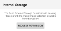 Permission request to use the device's internal storge
