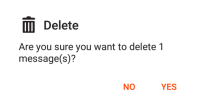 "Yes" and "No" are on "Delete".