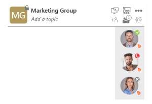 The members list appears in the messages panel when you click "Members".