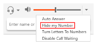 Hide my Number in the drop-down