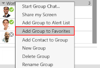 Context menu to add a Group to Favorites