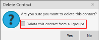 Delete Contact dialog