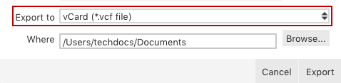 Exporting contacts