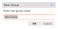 Type the new group name in the "New Group" window.