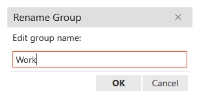 Type a new group name in the "Rename Group" window.