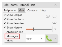 "Messages" is in the "View" menu.