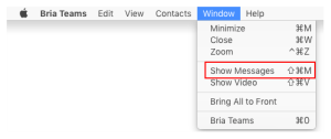 "Show Messages" is on the "Window" menu.