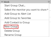 Create a new group using the short-cut menu