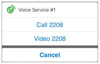 Call or video prompt for a contact
