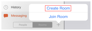 "Create Room" is on the "Add" menu.