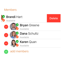 The selected contacts are in "Members".
