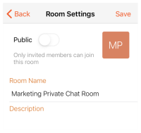 "Room Name" and "Description" are in "Room Settings".