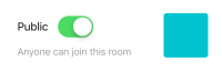 The "Public" toggle is in "Create Room".