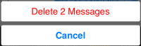 The "Delete # Messages" button is on the delete confirmation.