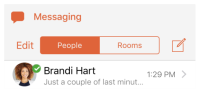 IMs are shown in the "People" tab of "Messaging".