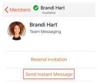 "Send Instatn Message" is in "Member" details.